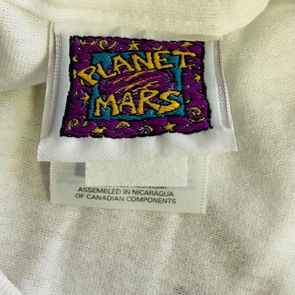 Vtg XL M&Ms‎ Racing Team T-Shirt White Ernie Irvan #36 Nascar 1999 Planet Mars - Picture 5 of 7